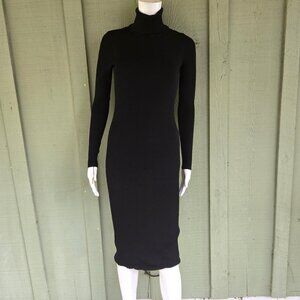ANTONIO MELANI Black Knit Ribbed Turtleneck Dress XS